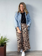 Ariadne - Leopard Print Wide Leg Culottes Women