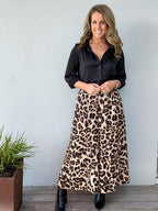 Ariadne - Leopard Print Wide Leg Culottes Women
