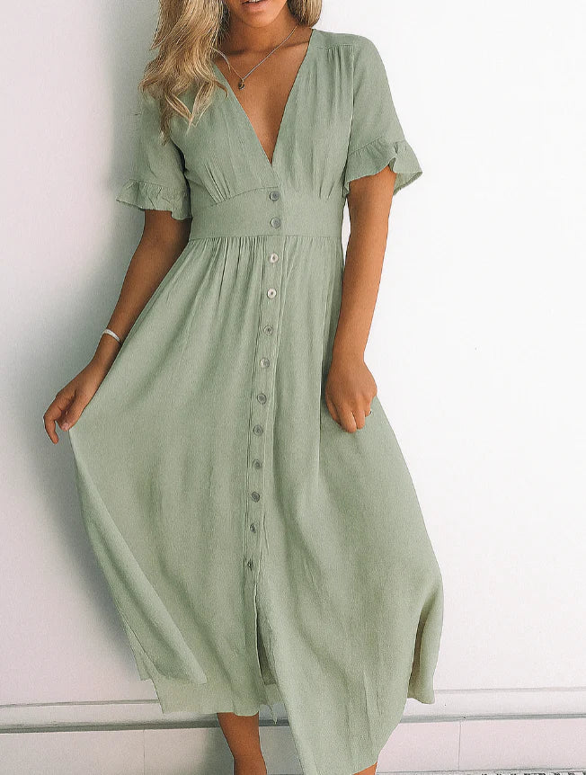 Evie - Sage Elegant Dress for Women