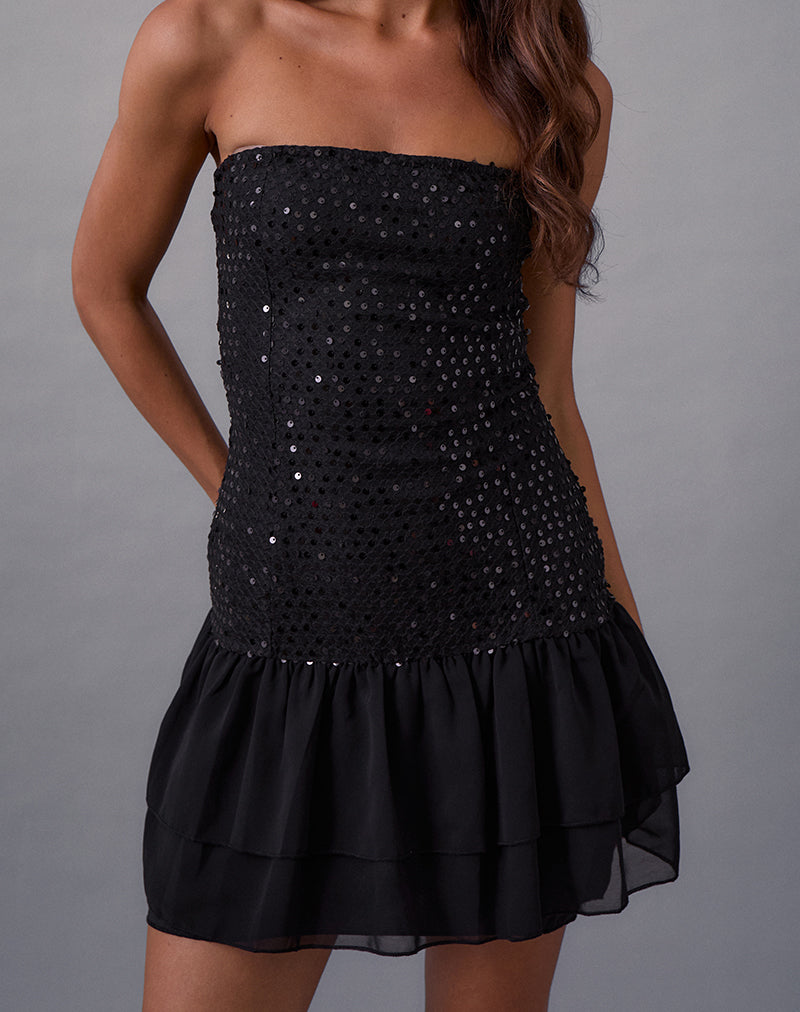 Arielle - Corset Ruffle Sequin Style Dress Women