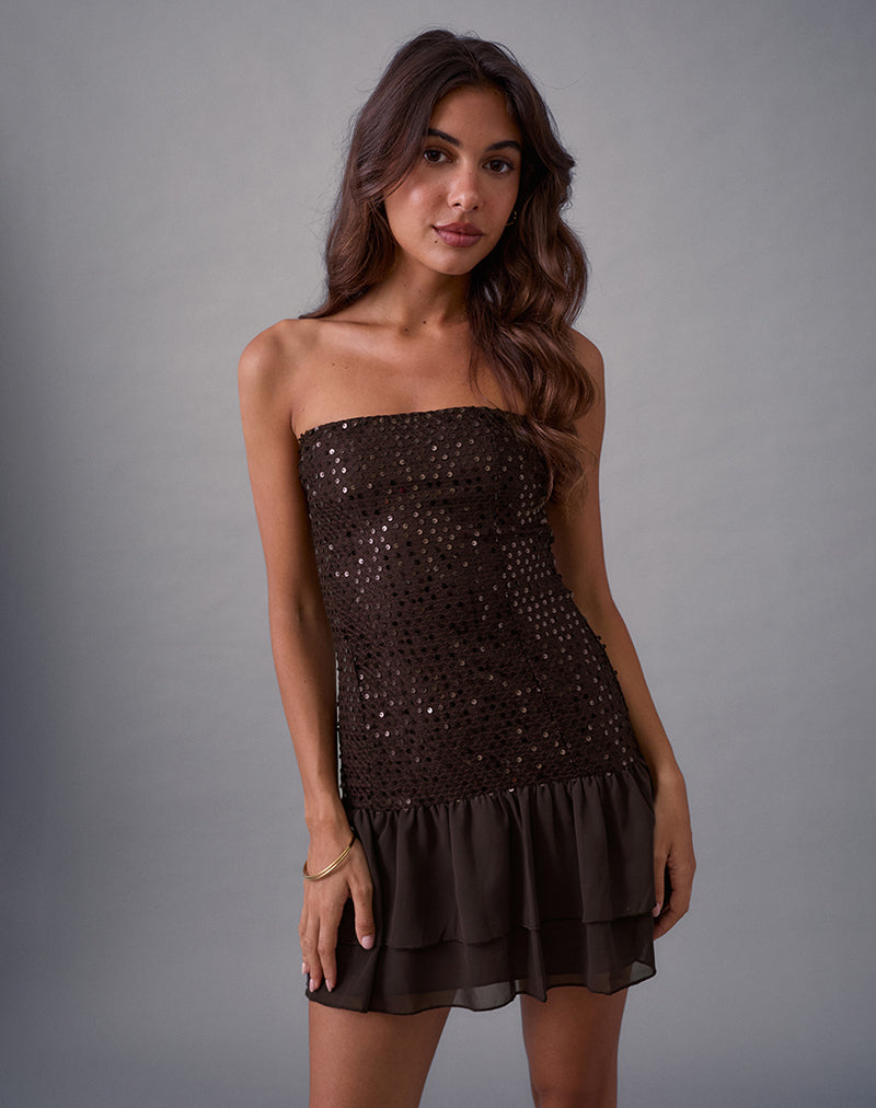 Arielle - Corset Ruffle Sequin Style Dress Women