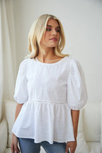 Amy - Tonya White Everyday Casual Top Women