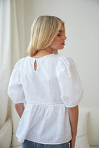Amy - Tonya White Everyday Casual Top Women