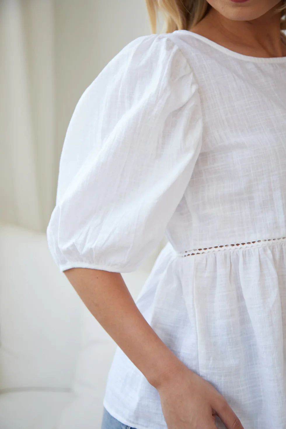 Amy - Tonya White Everyday Casual Top Women
