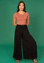 Adele - Black Umbrella Wide Leg Pants Women