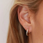 Avril - Large Crystal Huggie Hoop Earrings Women