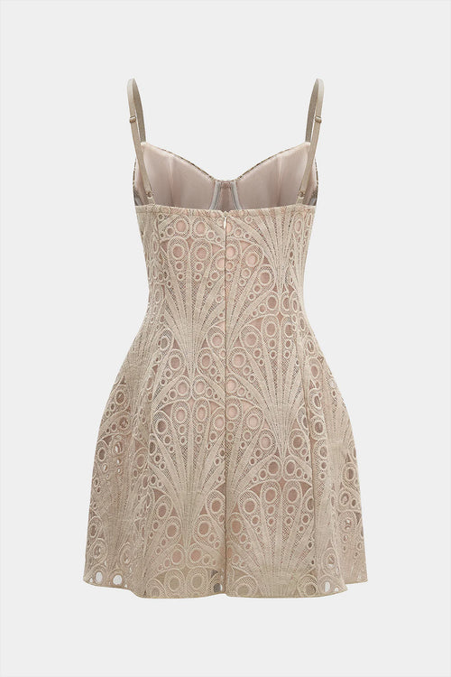 Adelia - Bustier Zipper Sleeveless Mini Dress Women