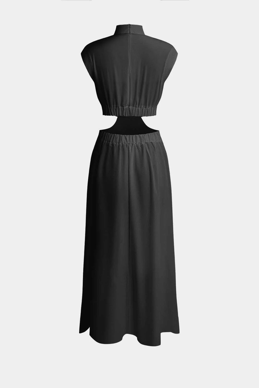 Adeline - Mock Neck Cut Out Ruched Maxi Dress Women