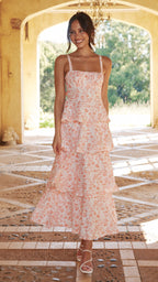 Arabella - Page Blue Floral Maxi Dress Women