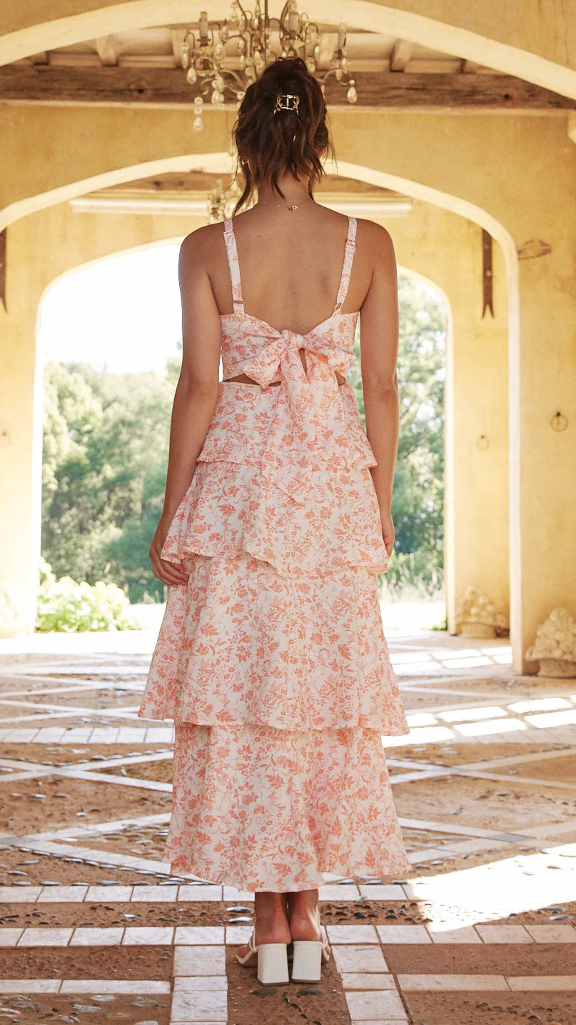 Arabella - Page Blue Floral Maxi Dress Women