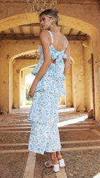 Arabella - Page Blue Floral Maxi Dress Women
