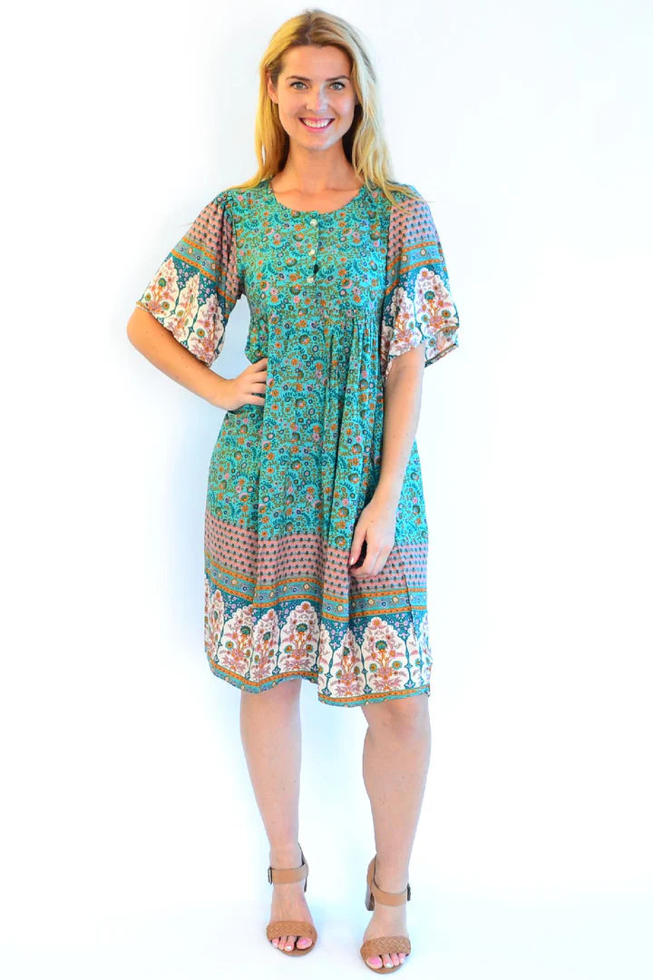 Olivia - Bell Sleeve Tunic Dress Elegant Style