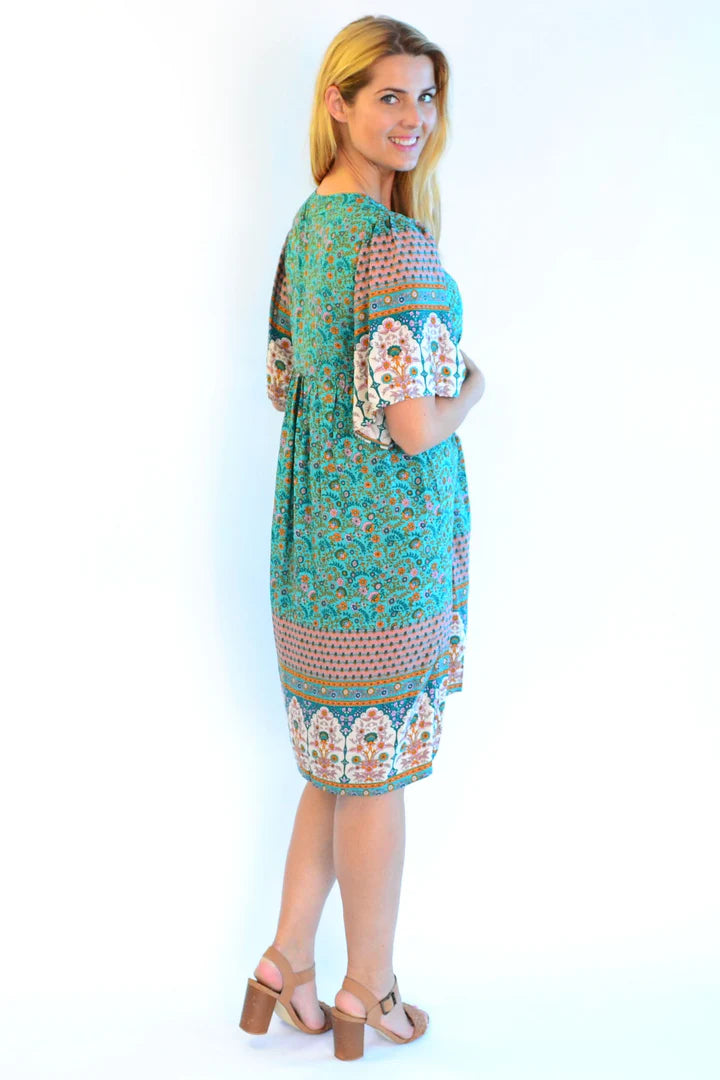 Olivia - Bell Sleeve Tunic Dress Elegant Style