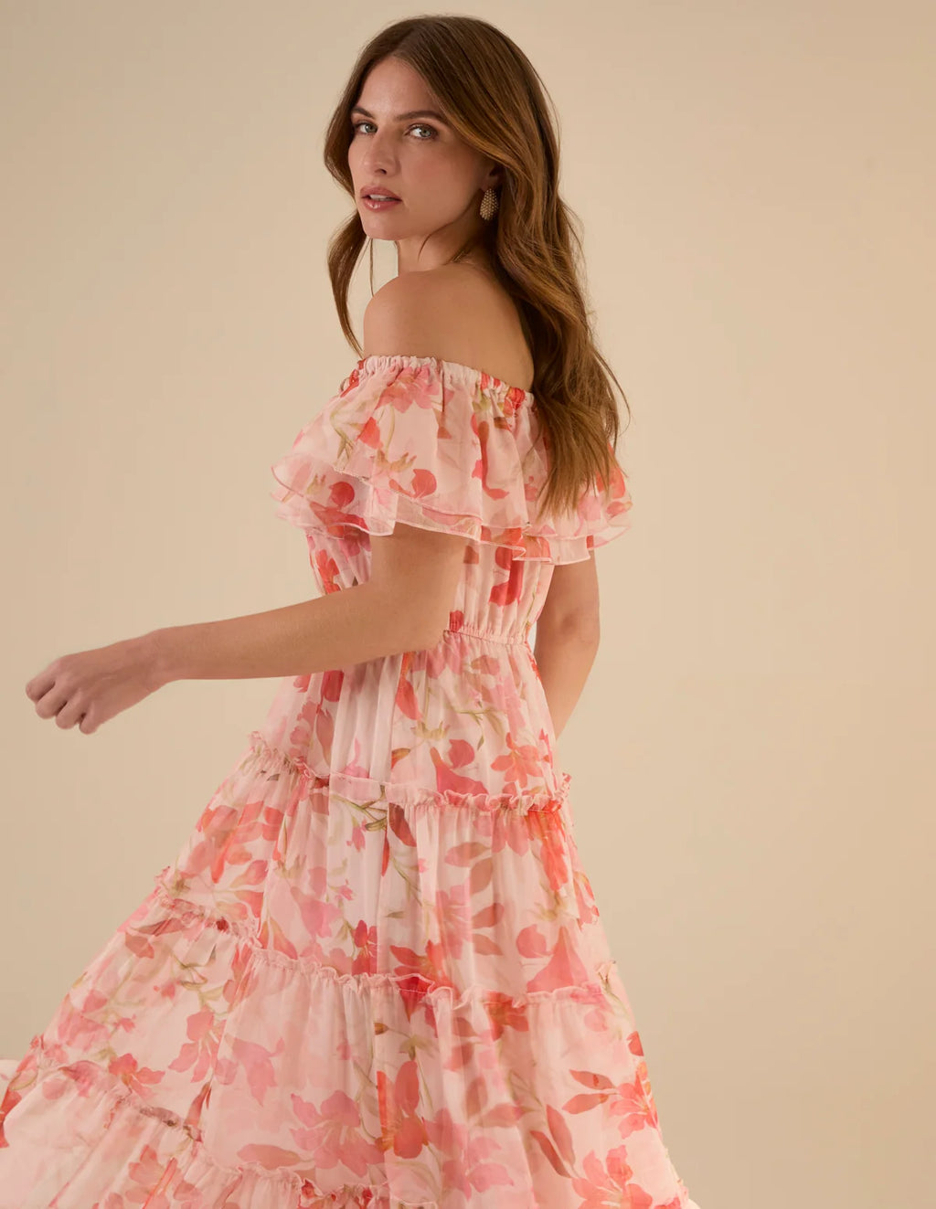 Layla - Luxe Off Shoulder Frill Maxi Dress