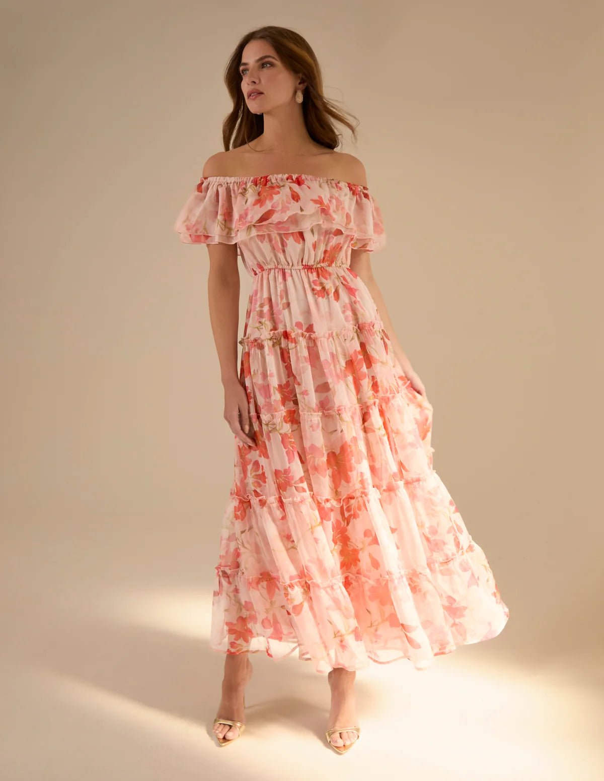 Layla - Luxe Off Shoulder Frill Maxi Dress