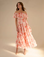 Layla - Luxe Off Shoulder Frill Maxi Dress