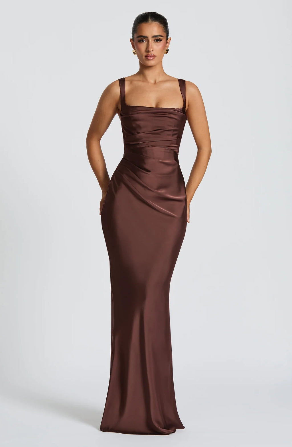 Bree - Plum Brown Maxi Dress Elegant Womens Style
