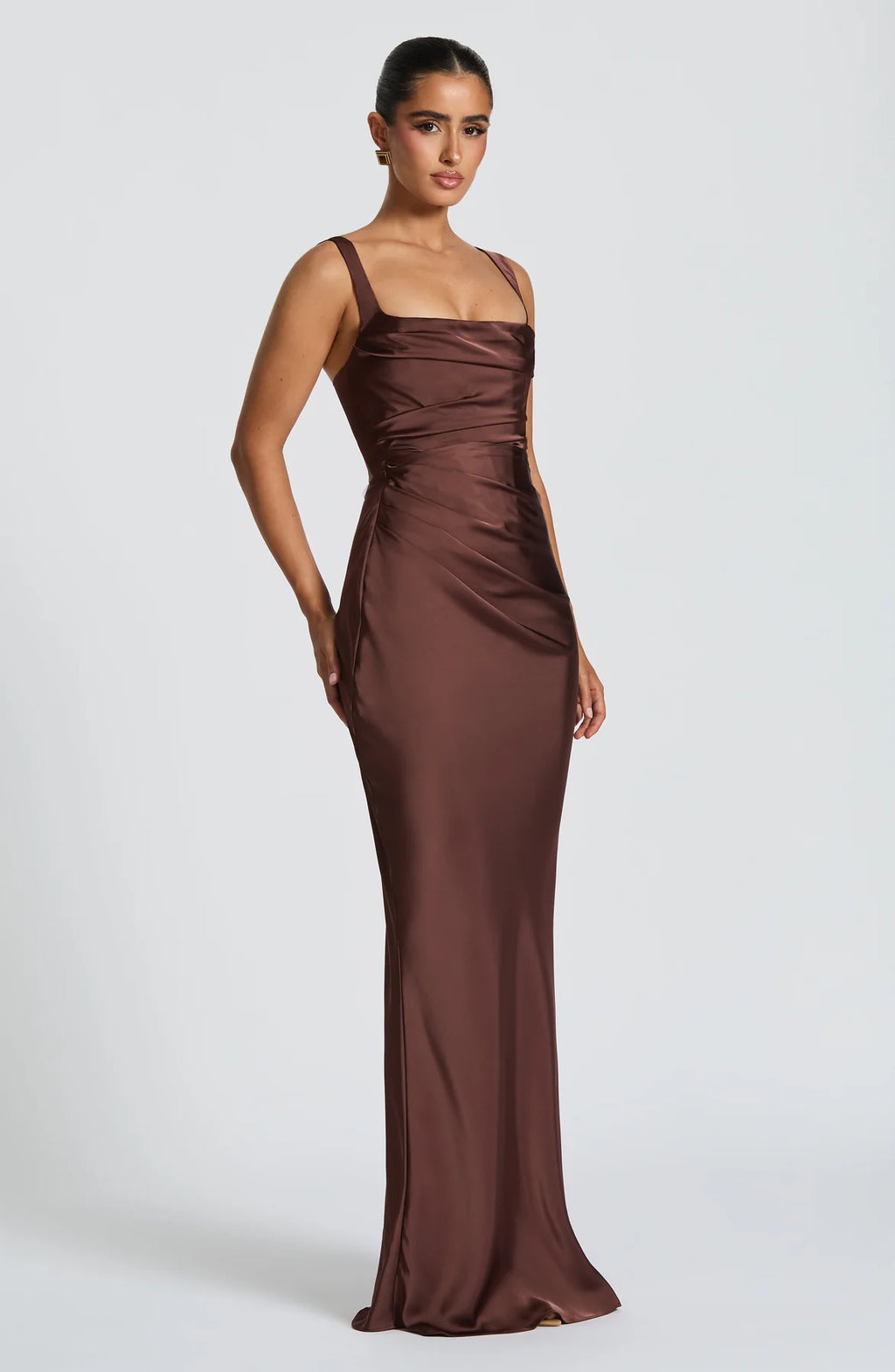 Bree - Plum Brown Maxi Dress Elegant Womens Style