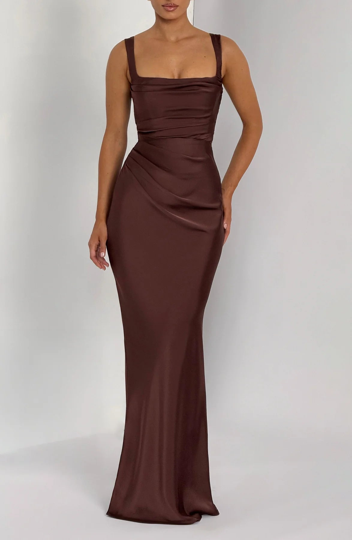 Bree - Plum Brown Maxi Dress Elegant Womens Style