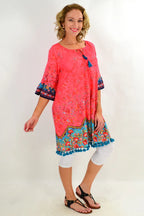 Cheryl - Three Quarter Sleeve Tunic Dress Elegant Style