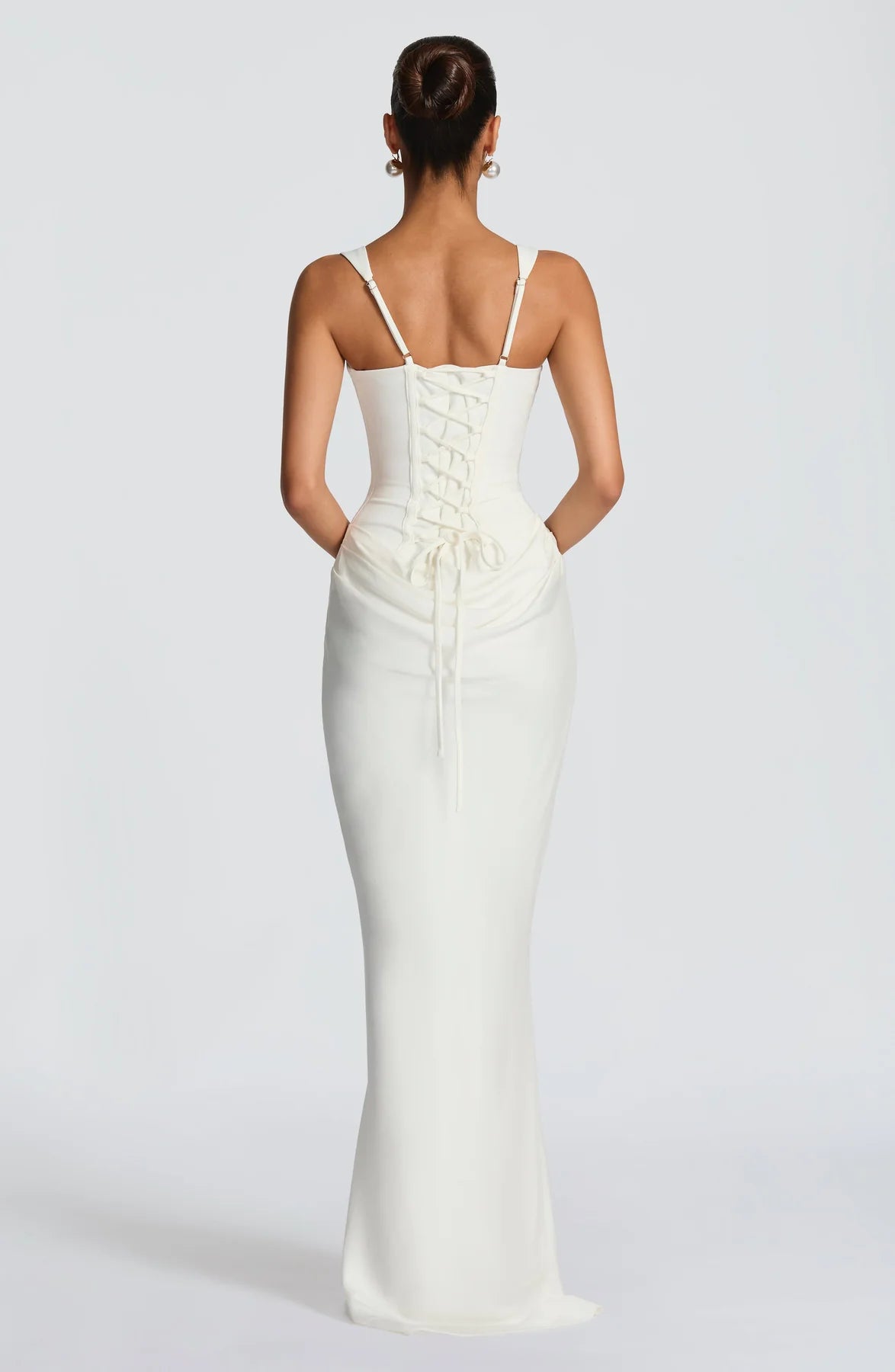 Narelle - White Elegant Flowing Maxi Dress for Women