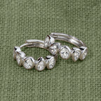Alia - Cubic Zirconia Huggie Earrings Sterling Silver