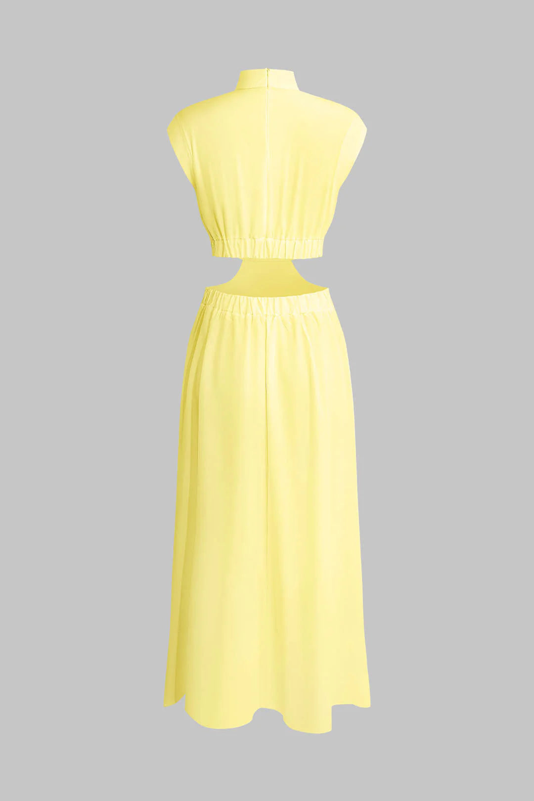 Adeline - Mock Neck Cut Out Ruched Maxi Dress Women