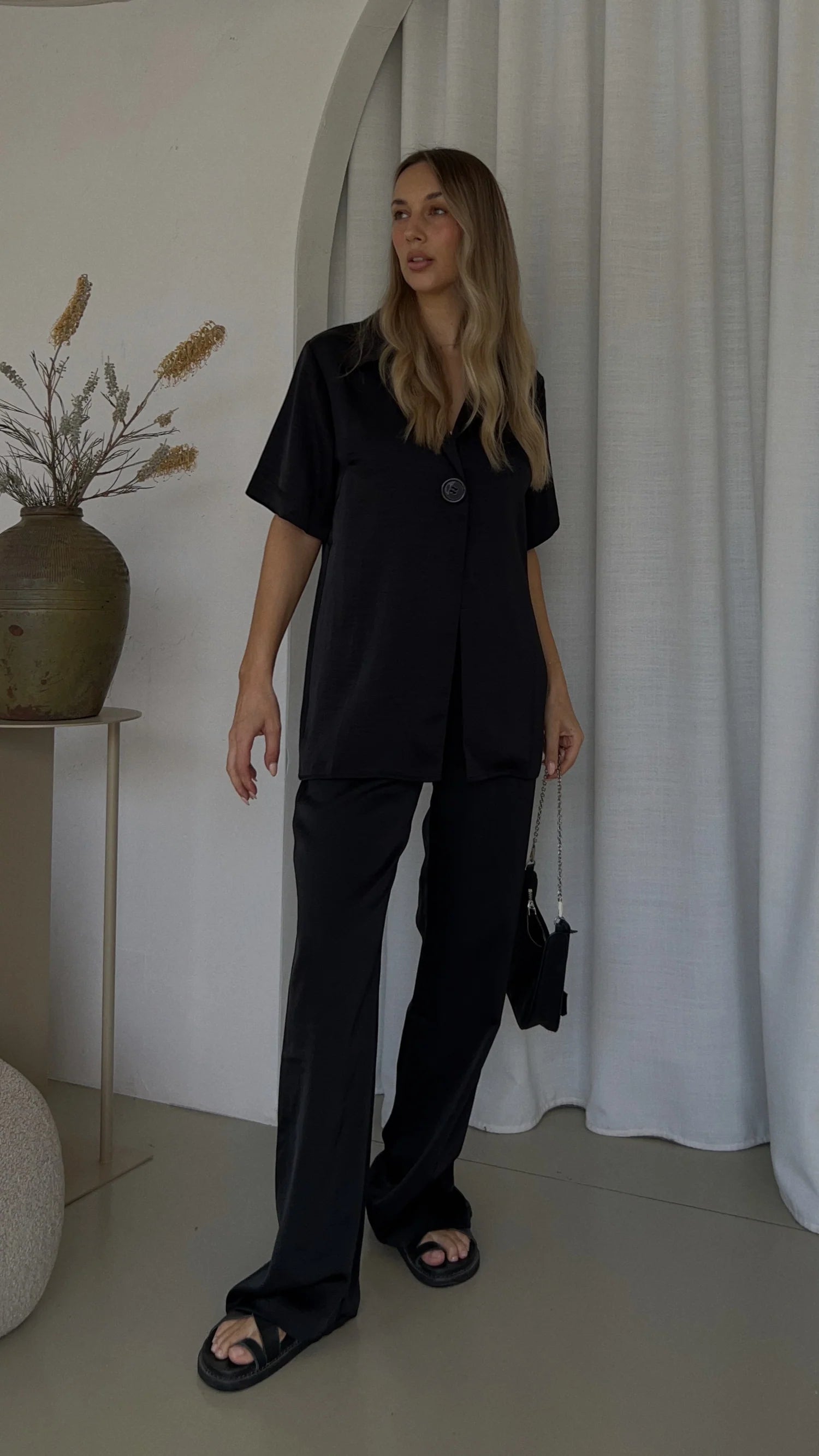 Anya - Imogen Button Front Wide Leg Pants