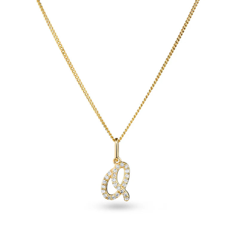 Alondra - Gold Initial Diamond Pendant for Women