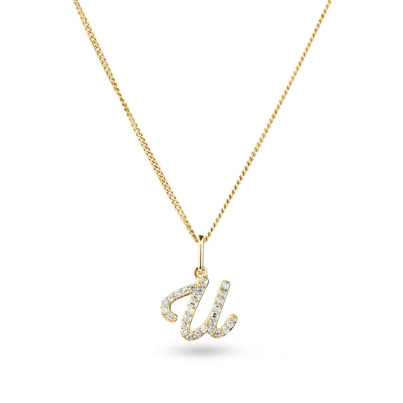 Alondra - Gold Initial Diamond Pendant for Women