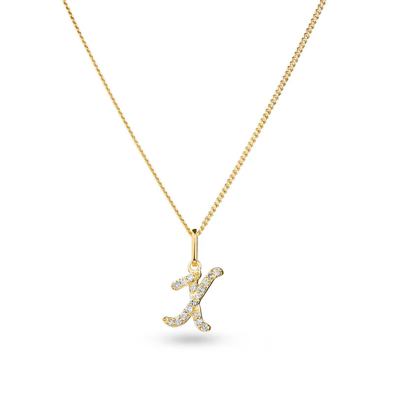 Alondra - Gold Initial Diamond Pendant for Women