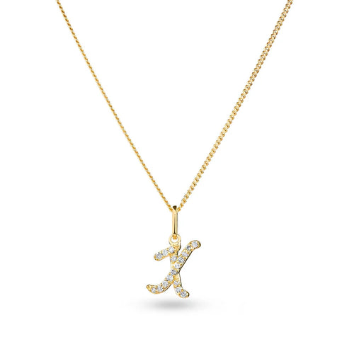 Alondra - Gold Initial Diamond Pendant for Women