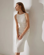 Alyssa - Water Ripple Textured Cami Dress Elegant