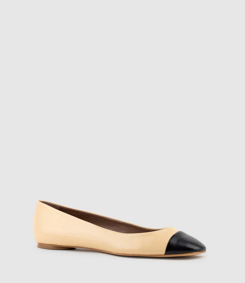 Rose - Beige Cap Toe Women’s Ballet Flats