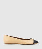Rose - Beige Cap Toe Women’s Ballet Flats