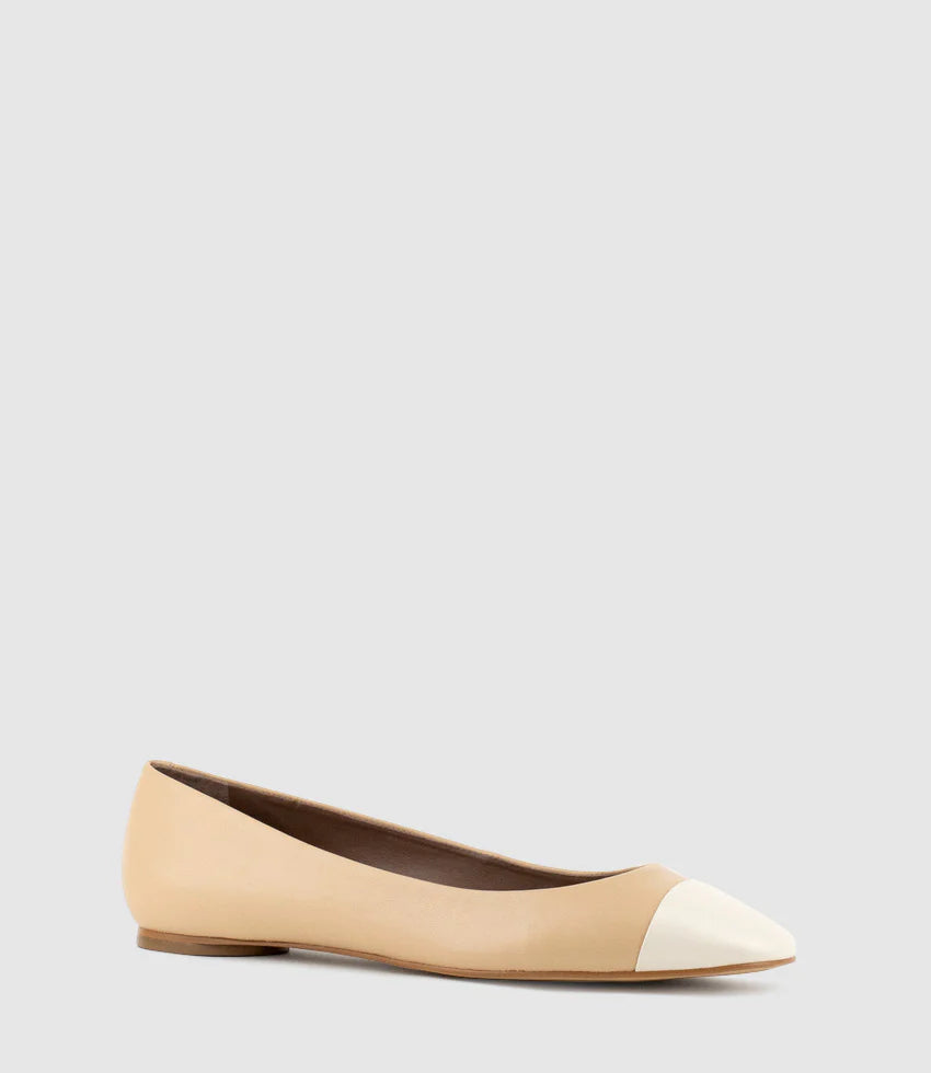 Rose - Beige Cap Toe Women’s Ballet Flats