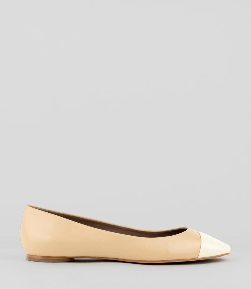 Rose - Beige Cap Toe Women’s Ballet Flats