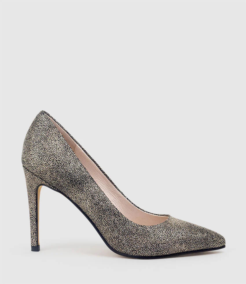 Summer - Gold Speckle Pointed Toe Pumps
