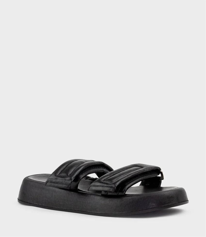 Audrey - Taupe Quilted Strap Slide Sandal for Women