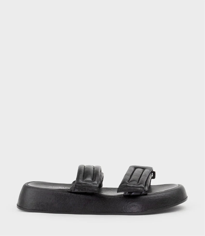 Audrey - Taupe Quilted Strap Slide Sandal for Women