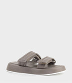 Audrey - Taupe Quilted Strap Slide Sandal for Women