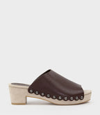 Leah - Brown Studded Slide Unit Sandal for Women