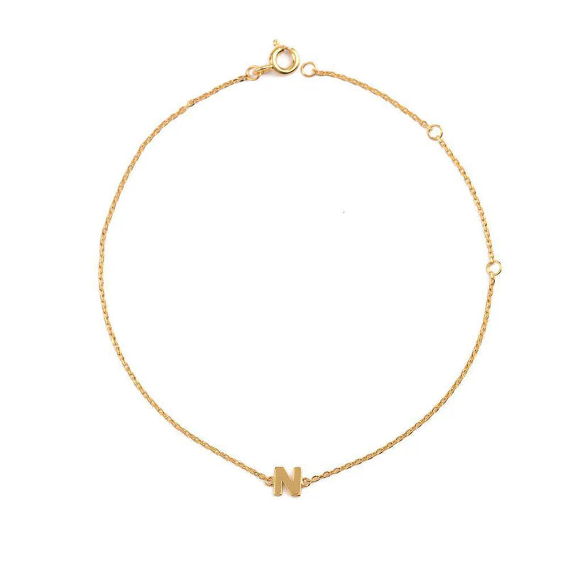 Athena - Initial Plain Minimal Bracelet Women Everyday