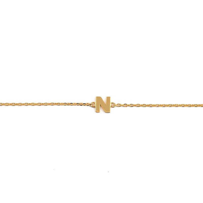 Athena - Initial Plain Minimal Bracelet Women Everyday
