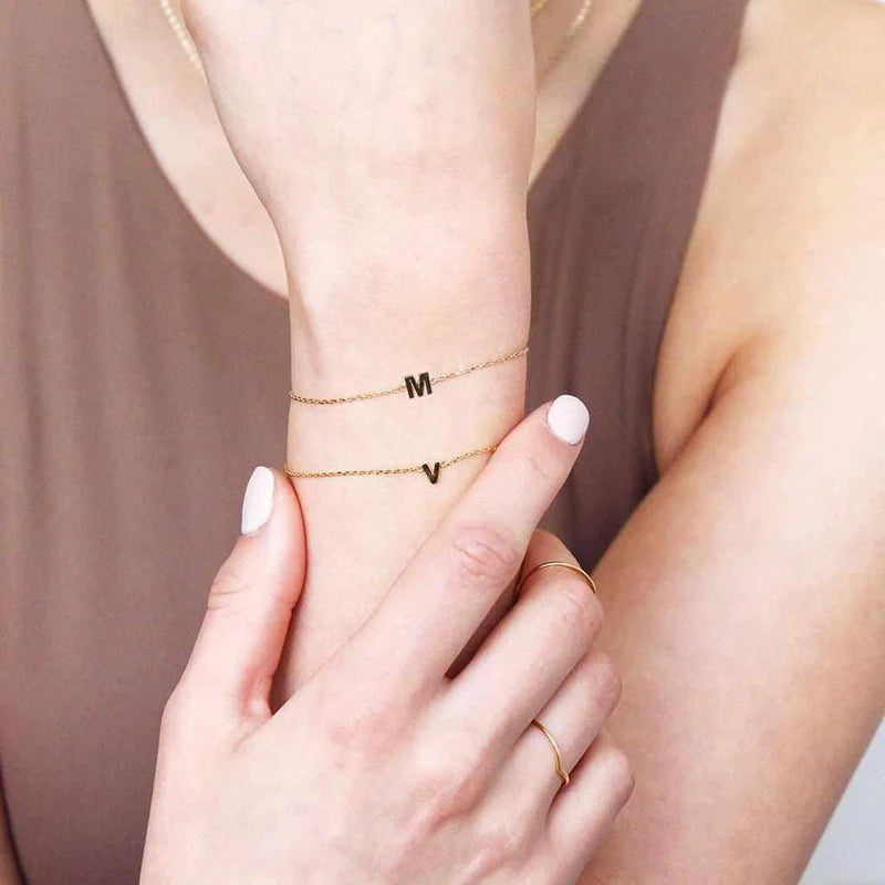 Athena - Initial Plain Minimal Bracelet Women Everyday