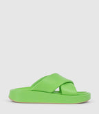 Bella - Green Crossover Slide Chunky Unit Sandal Women