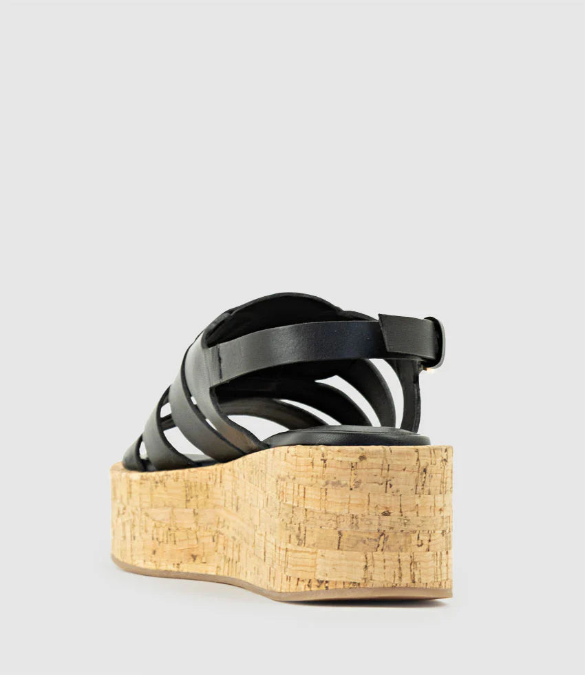 Violet - Black Strappy Women’s Sandals