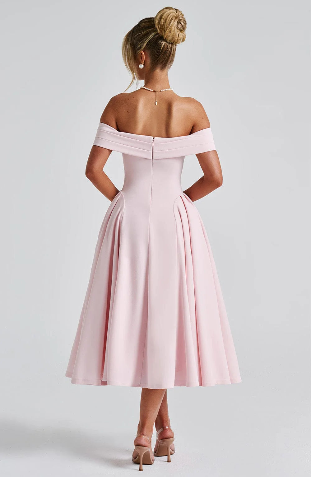 Kylie - Miranda Blush Elegant Midi Dress for Women