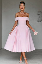 Kylie - Miranda Blush Elegant Midi Dress for Women
