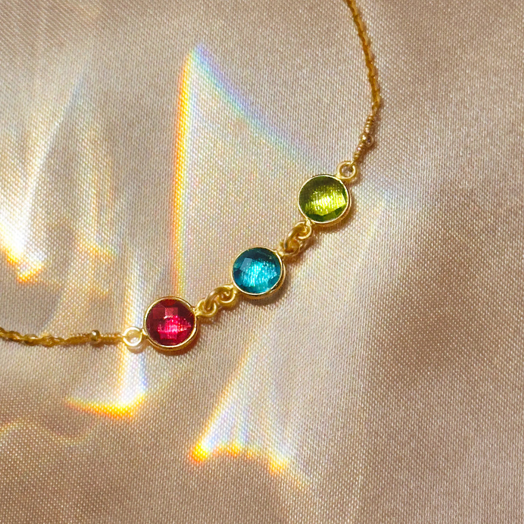 Piper - Custom Birthstone Anklet Personalized Elegant Style